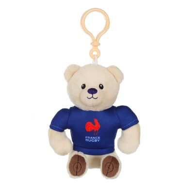 Llavero Oso Federación Francesa de Rugby (FFR) - Peluche con Licencia Oficial - 10 cm Sentado