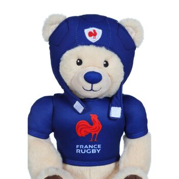 Peluche Ours Fédération Française de Rugby (FFR) - Peluche Officielle Sous Licence - 24 cm assis 3