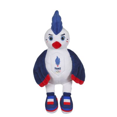 Peluche Gallo - Equipo Olímpico Francés - Peluche con Licencia Oficial - 24 cm Sentado