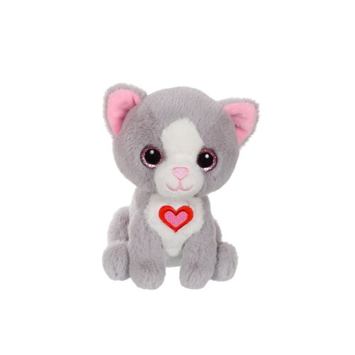 Lovely Cat - Chat Gris et Blanc - 15 cm