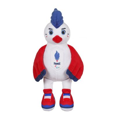 Peluche Gallo - Equipo Paralímpico Francés - Peluche con Licencia Oficial - 24 cm Sentado