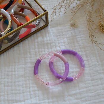 Bracelets joncs tons mauves 7