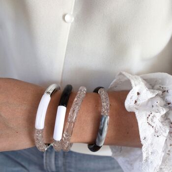 Bracelets joncs tons noirs 3