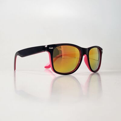 Schwarz/rosa TopTen Wayfarer-Sonnenbrille mit verspiegelten Gläsern SG14029WFR