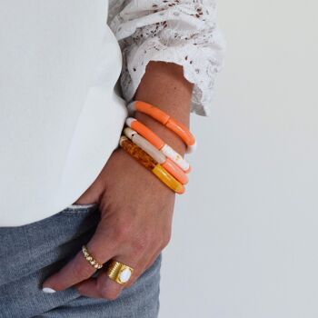 Bracelets joncs tons oranges 1