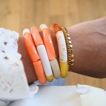 Bracelets joncs tons oranges 2