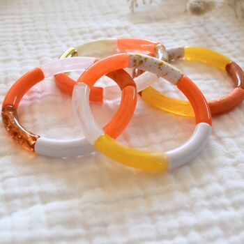 Bracelets joncs tons oranges 3