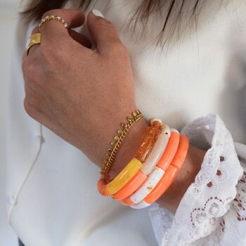 Bracelets joncs tons oranges 4