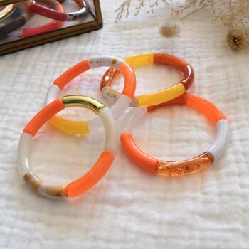 Bracelets joncs tons oranges 6