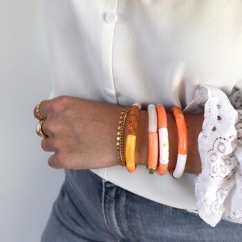 Bracelets joncs tons oranges 10