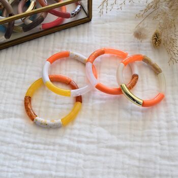 Bracelets joncs tons oranges 11