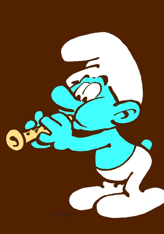 POSTCARD - MUSICIAN SMURF