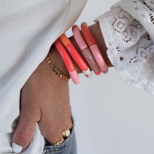 Bracelets joncs tons roses