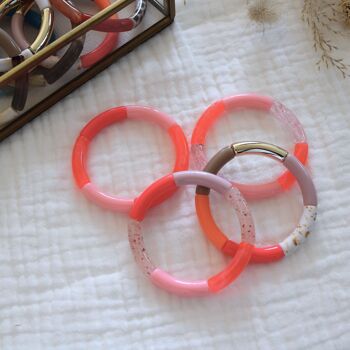 Bracelets joncs tons roses 10