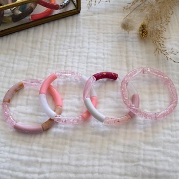 Bracelets joncs tons roses clairs 2