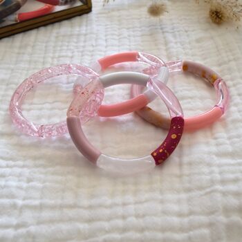 Bracelets joncs tons roses clairs 8