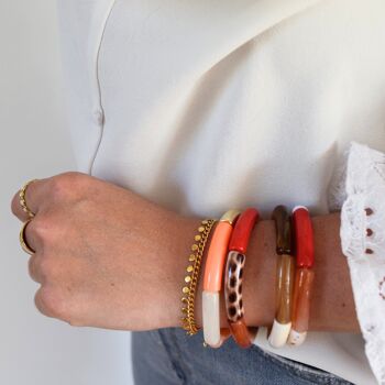 Bracelets joncs tons rouges 1