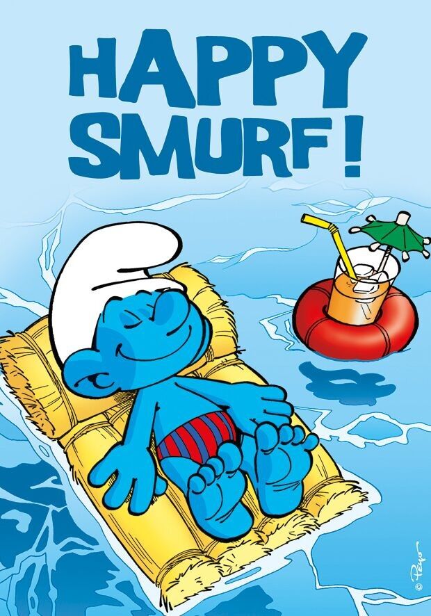 POSTCARD - HAPPY SMURF