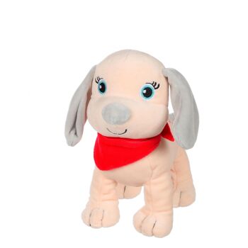 Fun puppies sonores, beige foulard rouge 3