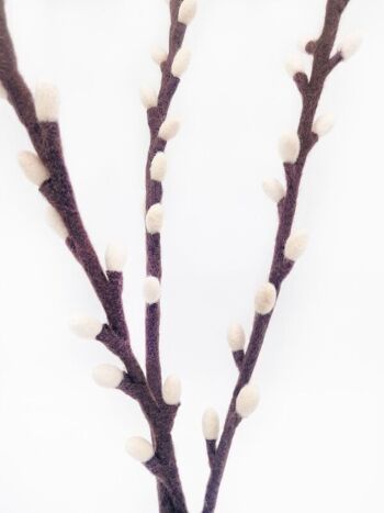 Branche fleurie en feutrine « peau de chat » 60 cm 3