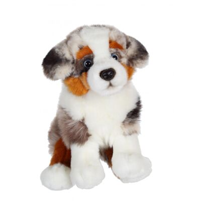 Realistische sitzende Hunde, Australian Shepherd 25 cm