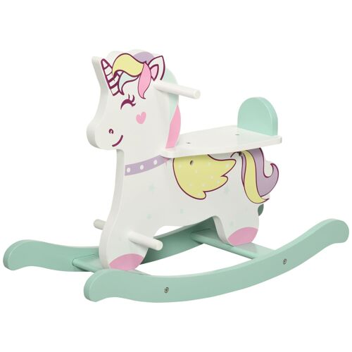 AIYAPLAY Licorne à bascule cheval à bascule pour enfants de 1 à 3 ans avec poignées repose-pied butées