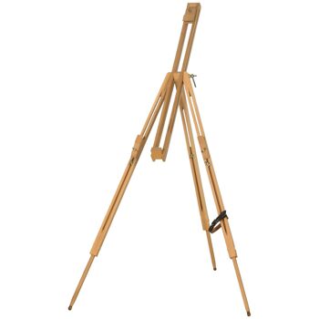 Vinsetto Chevalet d'artiste en bois avec supports, chevalet pour affiches pour les artistes de mariage, pliable, portable, supporte des toiles jusqu'à 66/107 cm bois naturel 1