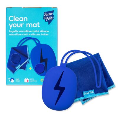 ¡NUEVO! Toallita de microfibra y su funda de silicona azul - Entrega finales de junio