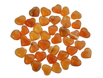 Lot de 10 pièces de cristal de cœur sculpté en calcite de miel (25mm - 30mm) 4