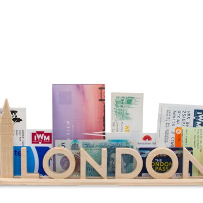 London, Holzbuchstabe Standard-Souvenir mit Big Ben: kann mit Fotos und Tickets personalisiert werden