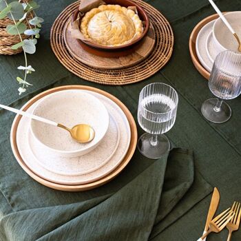 serviettes de table vert anglais fabriquée en France 100% lin 3