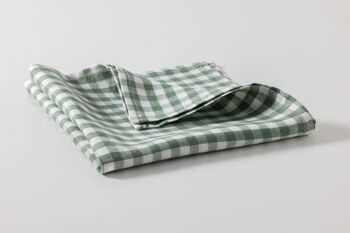 serviettes de table vichy vert fabriquée en France 100% lin 1