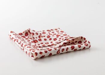 serviettes de table Léopard Terracotta fabriquée en France 100% lin 1
