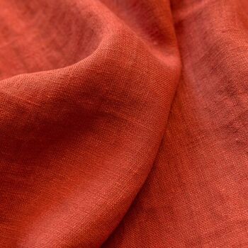 serviettes de table rouge corail fabriquée en France 100% lin 2