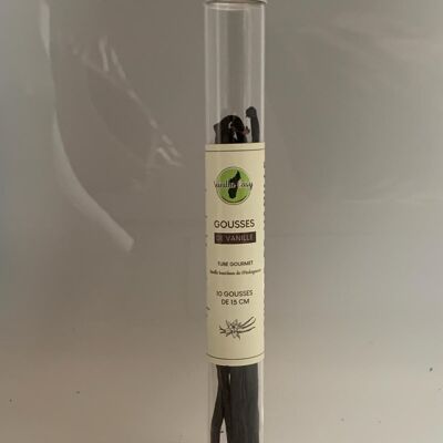 Packung mit 10 Tuben Bourbon Gourmet Dark Vanilla – 10 Schoten pro Tube