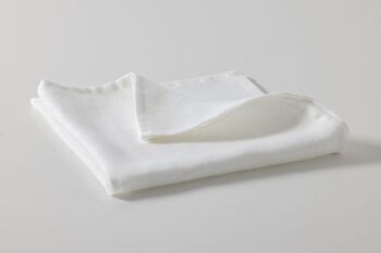 serviettes de table blanche fabriquée en France 100% lin 1