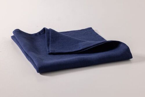 serviettes de table bleu marine fabriquée en France 100% lin
