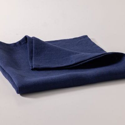 servilletas de mesa azul marino hechas en Francia 100% lino