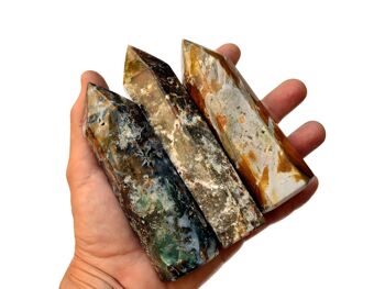 Pointe de cristal de jaspe océan (4-5 pièces) Lot de 1 Kg 2