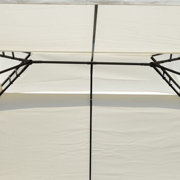 Outsunny Tonnlle de jardin barnum pavillion de jardin 3 x 3 double Toit avec moustiquaires amovibles imperméable blanc 7