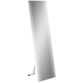 HOMCOM Miroir sur Pied avec LED, miroir rectangulaire mural LED, intensité et Couleur réglable, Interrupteur Tactile, 150 x 50 cm, Blanc 1
