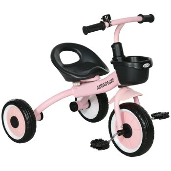 AIYAPLAY Tricycle enfants avec sonnette et panier - selle réglable avec dossier - pour enfant de 2 à 5 ans rose 1