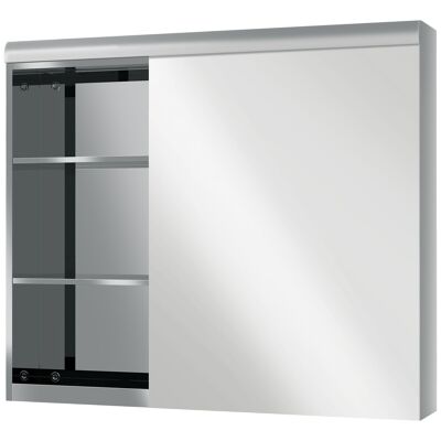 HOMCOM Badezimmer-Wandschrank, Spiegelschrank, 1 Tür, 3 Ebenen, verstellbares Regal, 70 x 13 x 60 cm