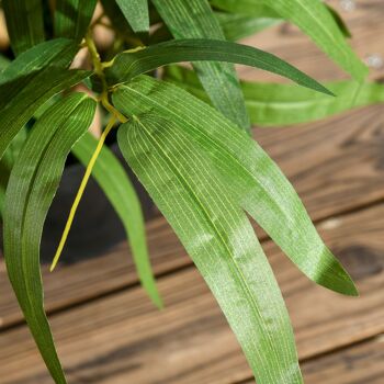 HOMCOM Bambou artificiel plantes artificielles décoratives hauteur 60 cm - tronc branches lichen feuilles grand réalisme pot inclus noir vert 8
