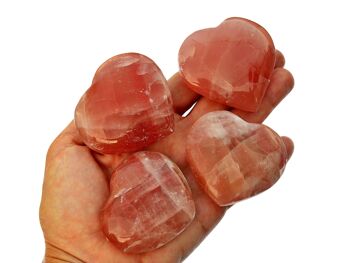 Cristal de cœur en forme de calcite rose (45 mm - 70 mm) 1