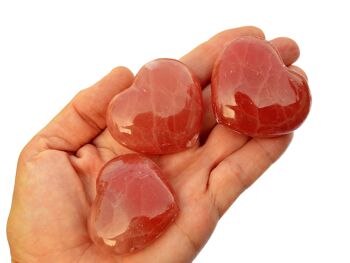 Cristal de cœur en forme de calcite rose (45 mm - 70 mm) 3