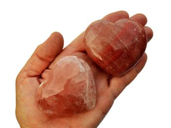 Cristal de cœur en forme de calcite rose (45 mm - 70 mm) 4