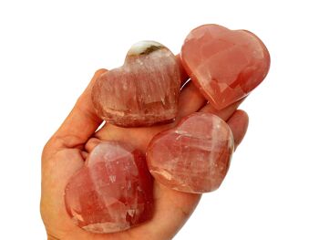 Cristal de cœur en forme de calcite rose (45 mm - 70 mm) 10