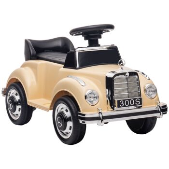 AIYAPLAY Porteur enfants voiture licence Mercedes-Benz 300S 18-48 mois coffre rangement sous le siège beige 1