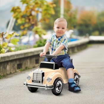 AIYAPLAY Porteur enfants voiture licence Mercedes-Benz 300S 18-48 mois coffre rangement sous le siège beige 2